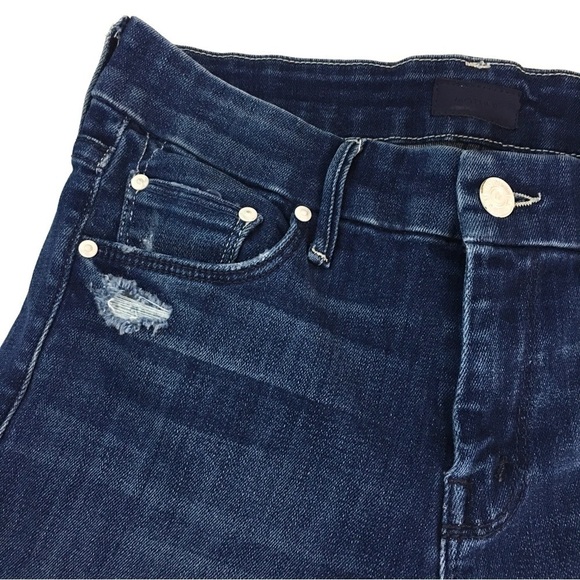 MOTHER The Looker Dark Grafitti Distressed Jeans - Picture 11 of 16